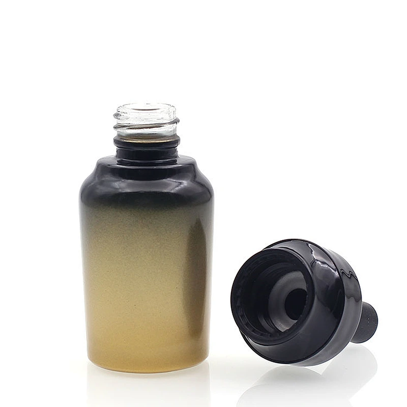 Glass Lotion Bottle with  pump sprayer 30ml/50ml/100ml Custom Color Cosmetic Packaging Bottles Set Container Manufacturers