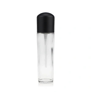 Luxury straight round 40ml cosmetics packaging glass liquid foundation bottle with beauty pump makeup boxes wholesale