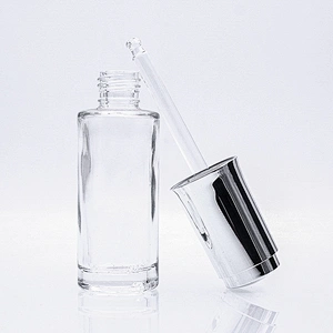 New Design  Custom Cosmetic Glass Bottle 35ml Serum Essential Oil  Clear Glass  Dropper Bottle