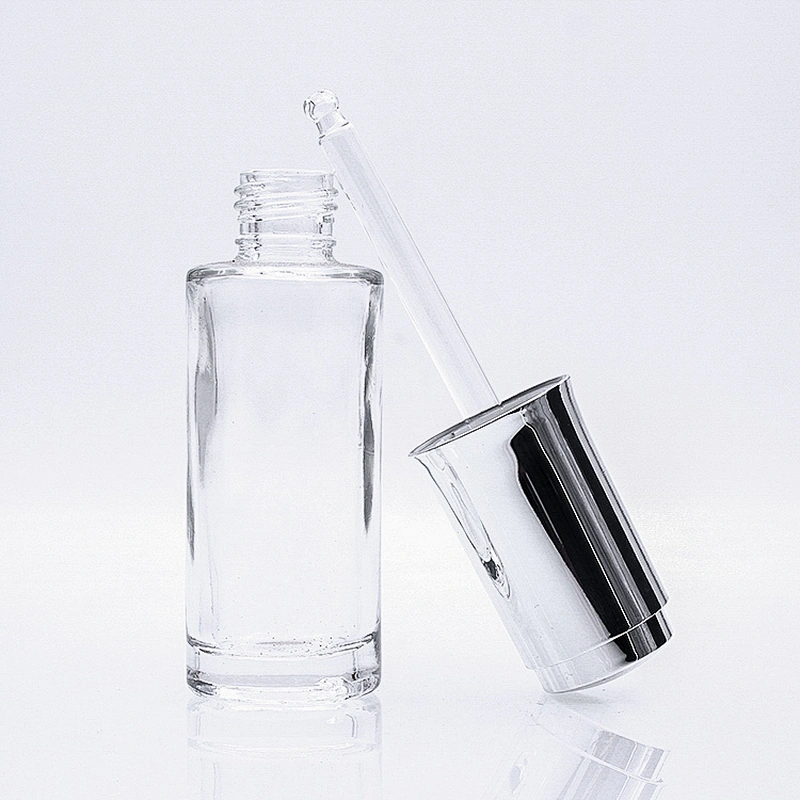 New Design  Custom Cosmetic Glass Bottle 35ml Serum Essential Oil  Clear Glass  Dropper Bottle