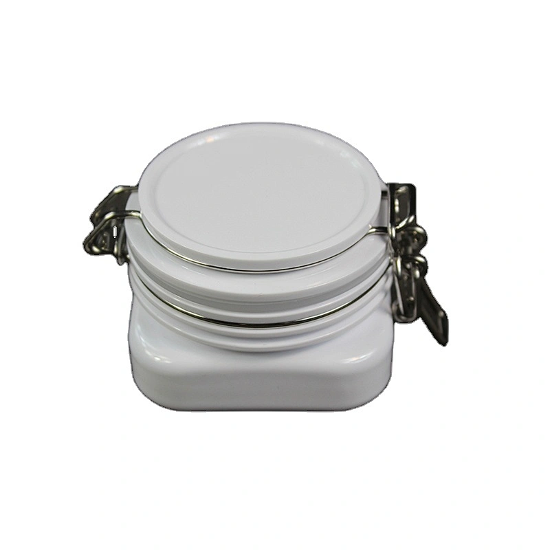 Spot airtight PET square cans 40g /1.33oz transparent plastic mask jar tea canned food container hand wax jar