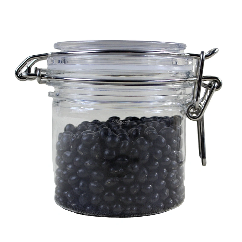 Spot airtight PET 120g  unbreakable smooth body pyramid clip top jar for body Scrub skin care cream/ canned food