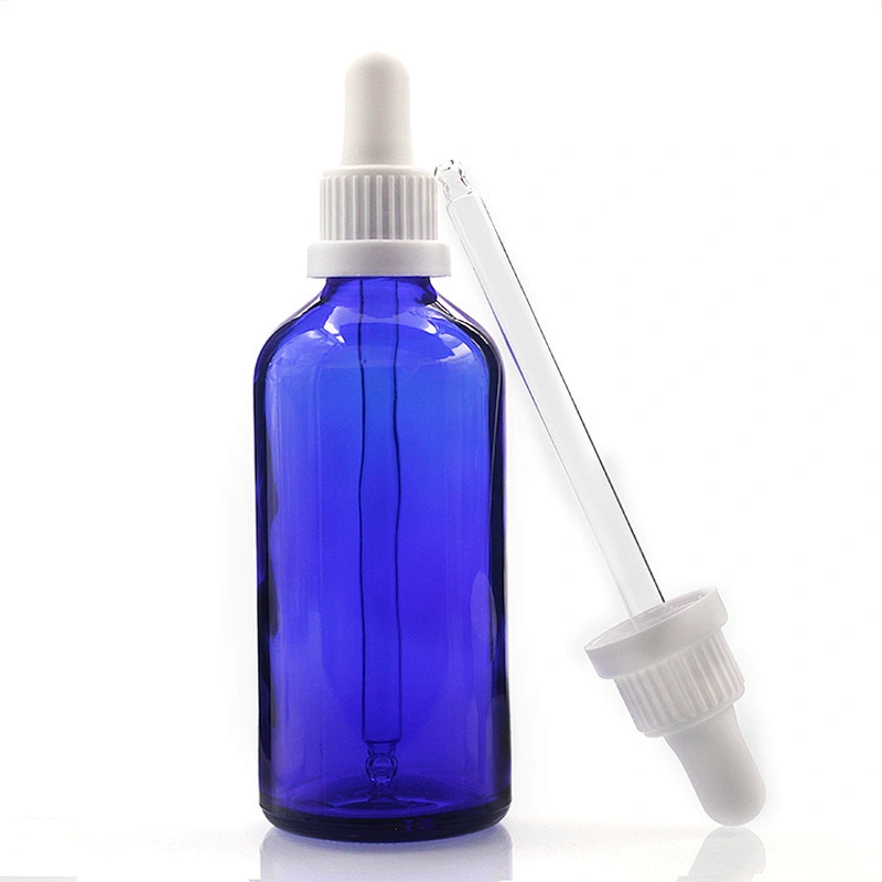 100ML Blue Essential Oil  Glass Bottles with Glass Dropper Travel Dropper Liquid Pipette Bottle