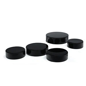 black screw plastic lids for glass jars skin care cream jar plastic containers screw cap in stock OEM ODM makeup suppliers china