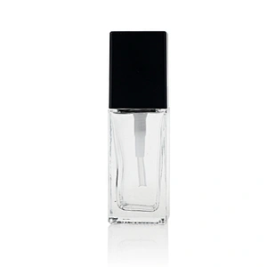 frosted Empty Square 35ml Liquid Foundation Cosmetic Packaging Clear Glass Bottle with Pump