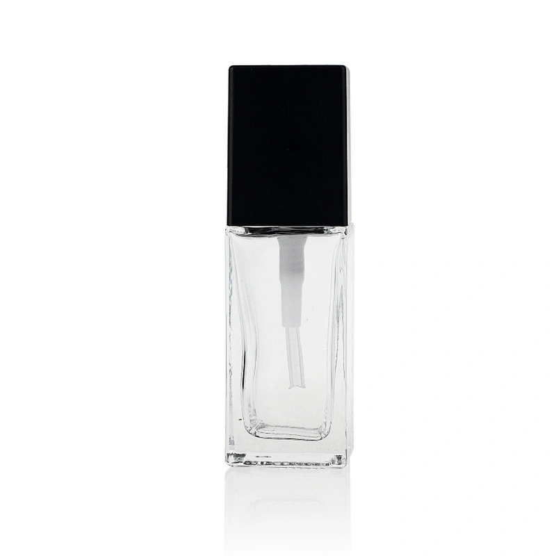 frosted Empty Square 35ml Liquid Foundation Cosmetic Packaging Clear Glass Bottle with Pump