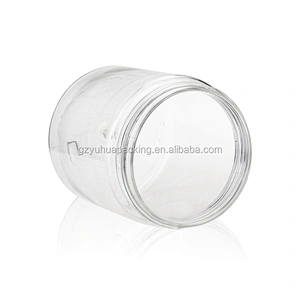 250ml Transparent PET plastic bottle for cosmetic and food candy with black lids