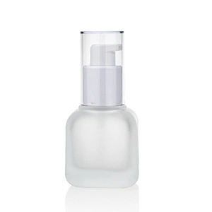30ml serum cosmetic foundation liquid glass bottle packaging frosted lotion bottle with clear cap
