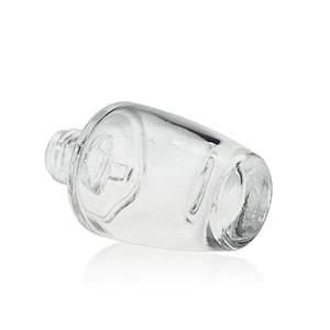 Luxury Cosmetics Packaging Straight Round 30ml Glass Foundation Bottle with Beauty Pump