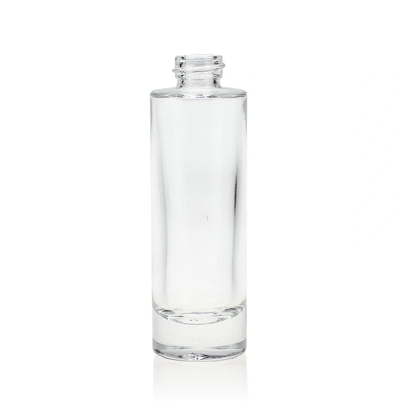 30ml empty  glass serum bottles foundation bottle  electroplate gold pump with cap for cosmetic packaging