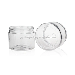 240ml Wholesale cosmetic and food packaging pet plastic jar  cream jar with white or black lid