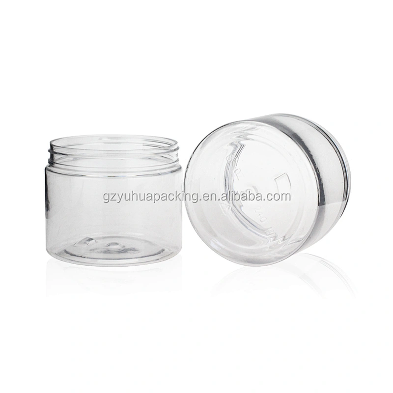 240ml Wholesale cosmetic and food packaging pet plastic jar  cream jar with white or black lid