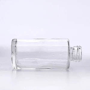 luxury Popular 40ml  clear round shape foundation glass cosmetic bottles plastic acrylic cap