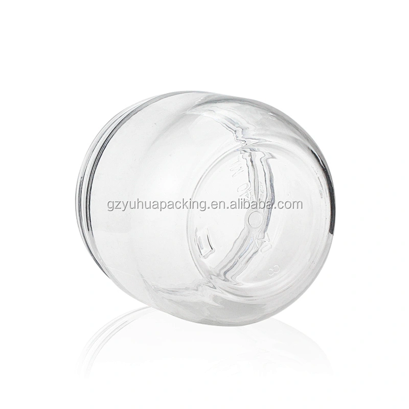 240ml 8oz wholesale clear plastic cosmetic jars packaging PET cream jar black lid plastic jars with colored lids