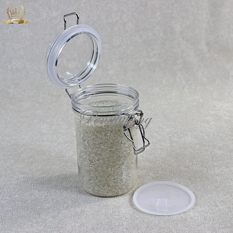 Spot airtight PET 750g  unbreakable smooth body pyramid clip top jar for body Scrub skin care cream/ canned food