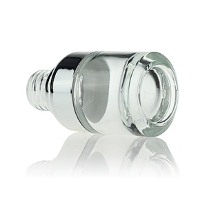 Hot Selling Cosmetic Packaging Container 20ml glass lotion serum bottle with silver pump lid wholesale price