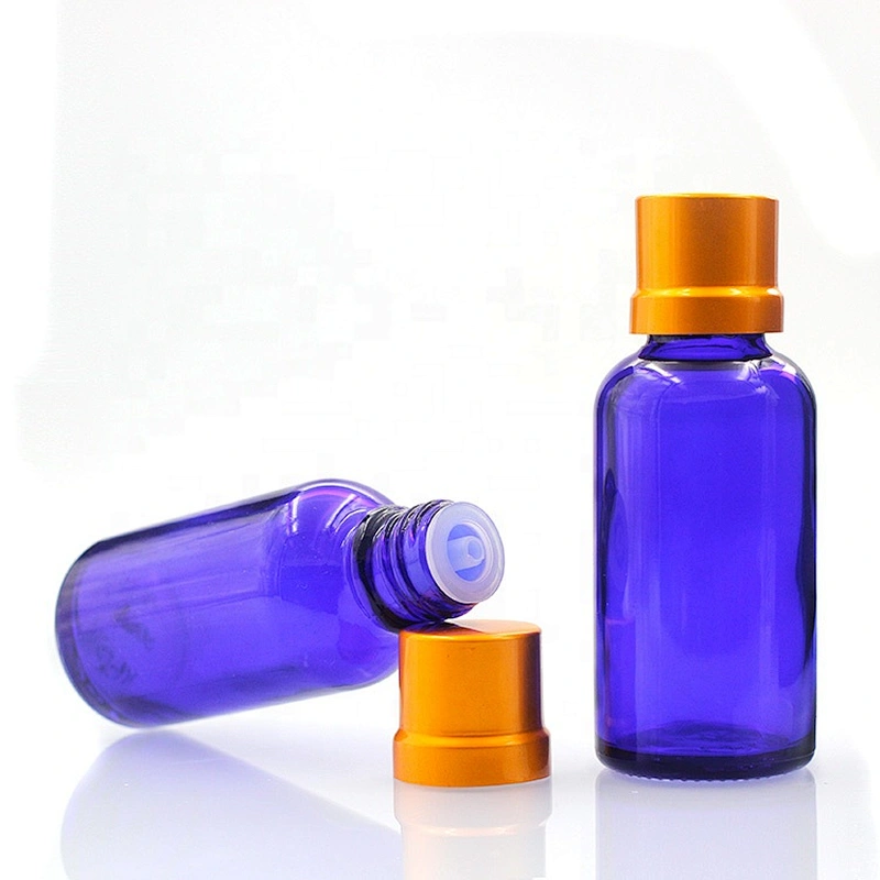 1oz (30ml)  Glass Blue Bottles with Glass Droppers for Essential Oils, Chemical Lab,Homemade, Wedding Decor-24 Color Labels