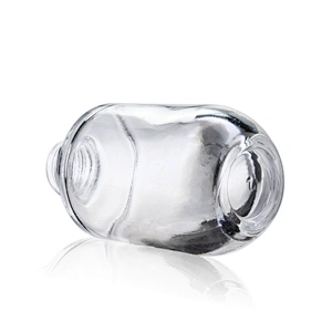 30ml empty glass bottles foundation bottle pump with plastic clear cap for cosmetic packaging
