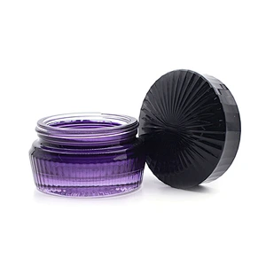 Clear Purple  Glass jar  30g  50g Custom Color   Face Cream Jars Container Manufacturers Cosmetic Packaging Set for Skin Jar