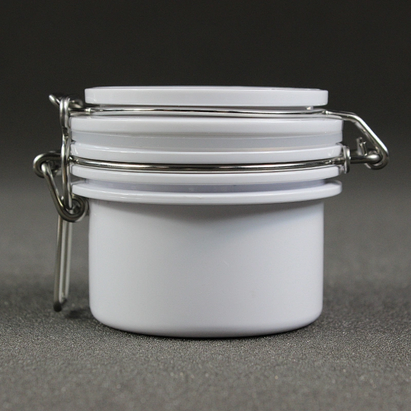 White 50ml round shape airtight container kilner Jar with clasp lock lid wire bail jar for  cosmetic skin care /canned food