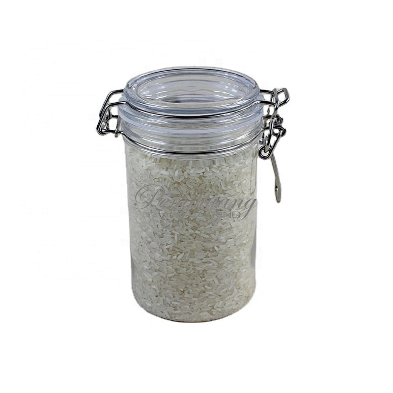 Spot airtight PET 750g  unbreakable smooth body pyramid clip top jar for body Scrub skin care cream/ canned food