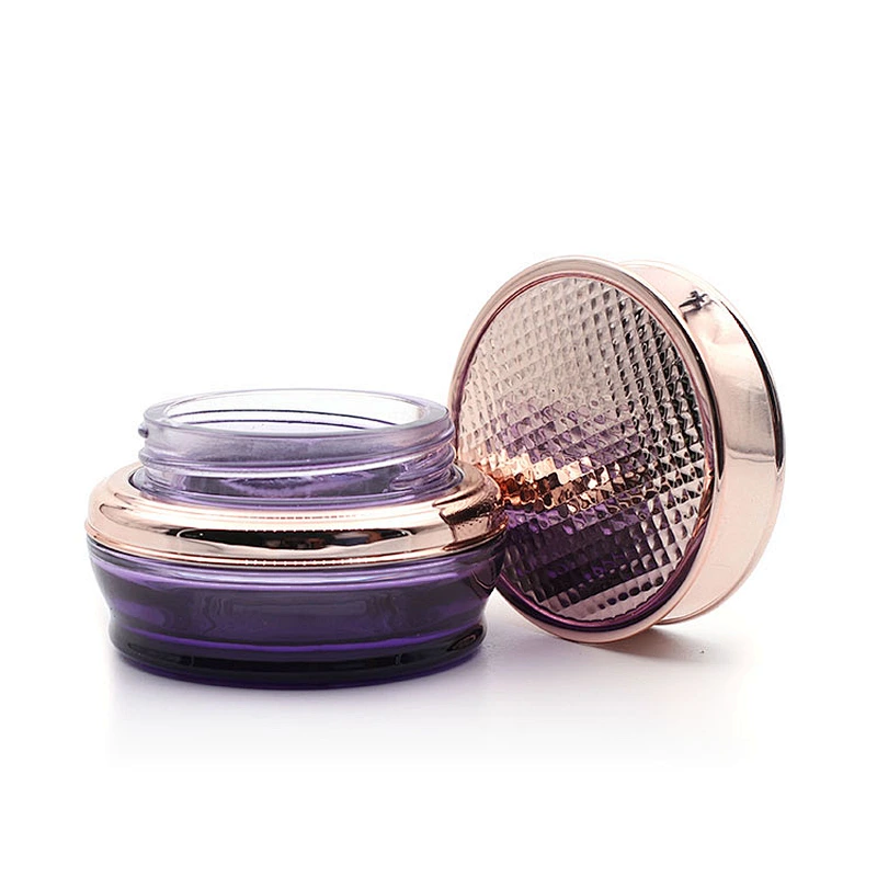 Clear Glass jar 30/50g Custom Color Gradient purple Face Cream Jars Container Manufacturers Cosmetic Packaging Set for Skin Jar