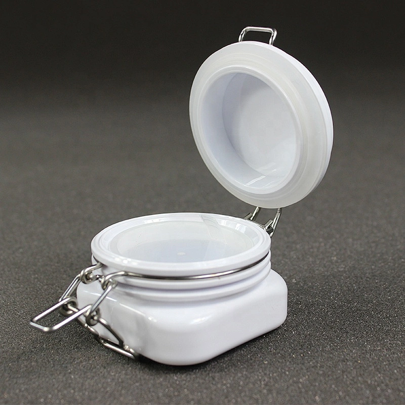 Spot airtight PET square cans 40g /1.33oz transparent plastic mask jar tea canned food container hand wax jar