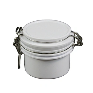 White 50ml round shape airtight container kilner Jar with clasp lock lid wire bail jar for  cosmetic skin care /canned food