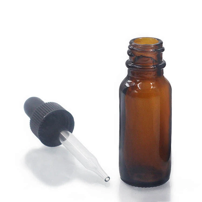 Boston Glass Bottles Massage Oil Glass Dropper Bottle 15ml Amber Body