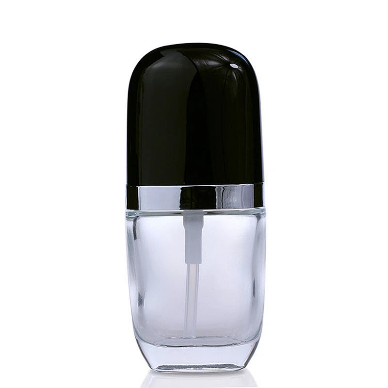 Luxury Cosmetics Packaging Round Custom Unique Shape Glass Cosmetics Empty Liquid Foundation Bottle 30ml