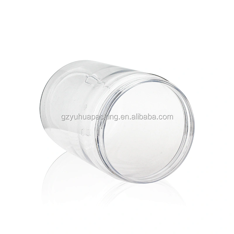 750ml Plastic PET transparent packaging cosmetic containers and jars with white and black screw cap cosmetic jars with lids