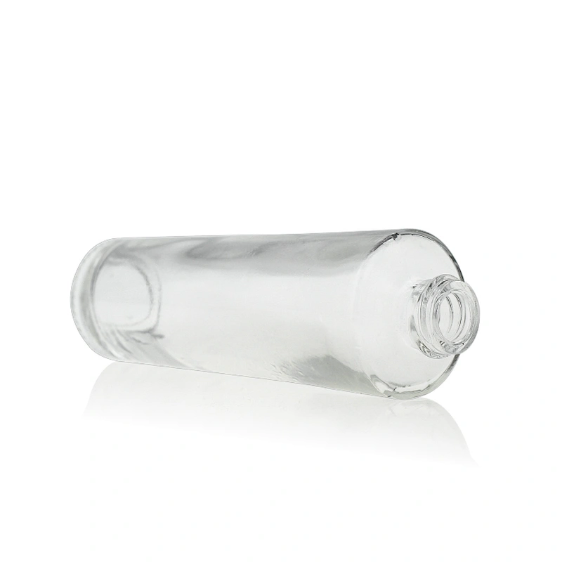 Luxury straight round 40ml cosmetics packaging glass liquid foundation bottle with beauty pump makeup boxes wholesale