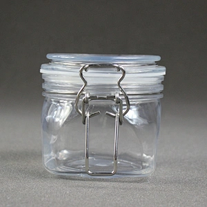 Hot Style Glasslike Wire Bail Jar 350ml Plastic  Food Grade PET Plastic Cookie Jars Wholesale