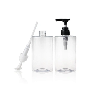 High-quality transparent 400ml Empty Plastic dip pump sanitizer pet bottle with pump top cap