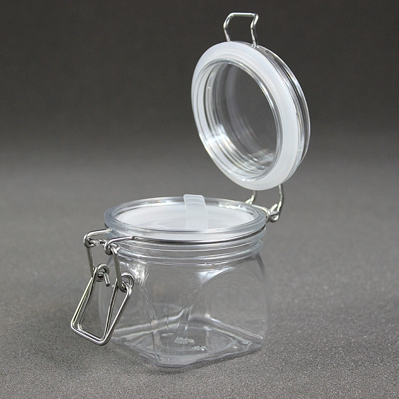 Hot Style Glasslike Wire Bail Jar 220ml Plastic  Food Grade PET Plastic Cookie Jars Wholesale from China