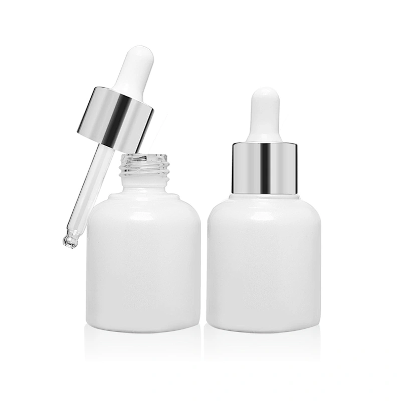 2021 Penghuang New Arrival Premium Serum Oil Packaging White 1oz 35ml Glass Dropper Oil Bottles Dropper Serum Bottles