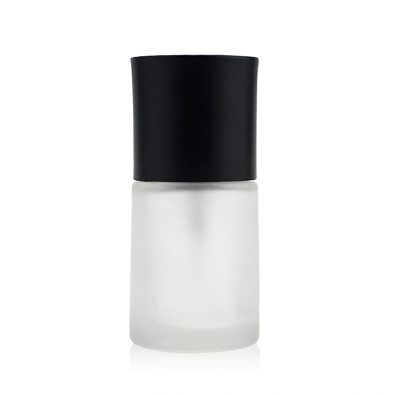 30ml Glass Foundation Cosmetics Packaging with squeeze pump Round frosted liquid Clear makeup Empty bottle wholesale