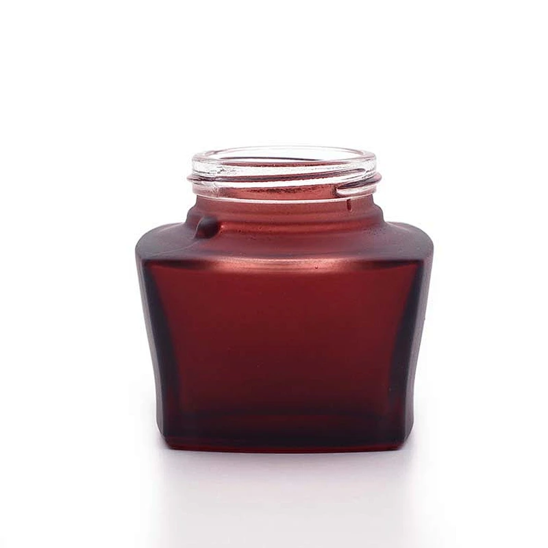Glass jar 50g Custom Color Red spray painting Face Cream Jars Container Manufacturers Cosmetic Packaging Set for Skin Jar