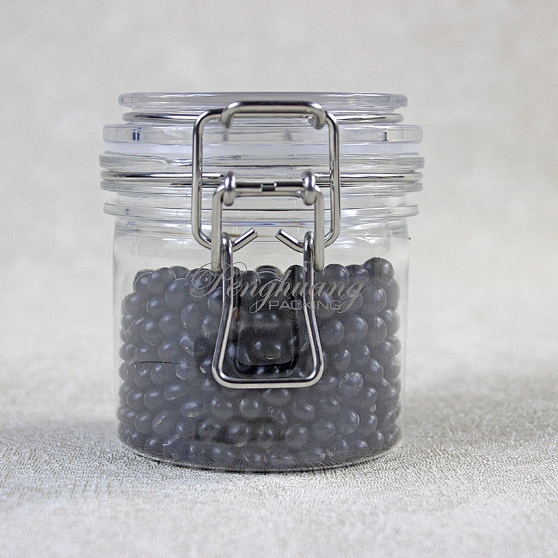 Spot airtight PET 120g  unbreakable smooth body pyramid clip top jar for body Scrub skin care cream/ canned food