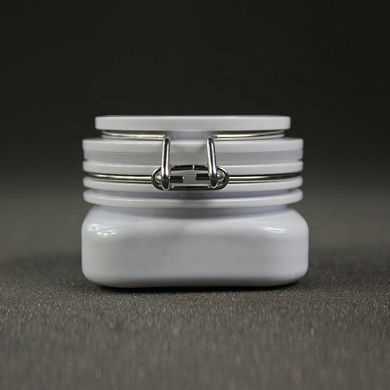 Spot airtight PET square cans 40g /1.33oz transparent plastic mask jar tea canned food container hand wax jar