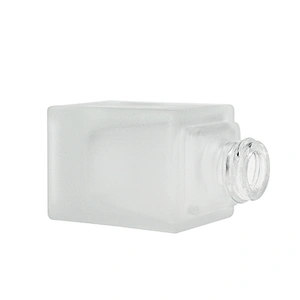 25ml Glass bottle packaging Square Liquid frosted Foundation Bottle Lotion with Plastic Cap Pump