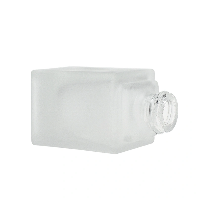 25ml Glass bottle packaging Square Liquid frosted Foundation Bottle Lotion with Plastic Cap Pump