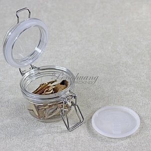 Spot airtight PET 120g  unbreakable smooth body pyramid clip top jar for body Scrub skin care cream/ canned food