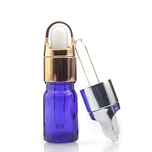 5ml Empty Mini  Blue Glass Dropper Bottles for essential Oil  Cosmetic Containers Vial  Glas