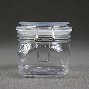 Hot Style Glasslike Wire Bail Jar 350ml Plastic  Food Grade PET Plastic Cookie Jars Wholesale