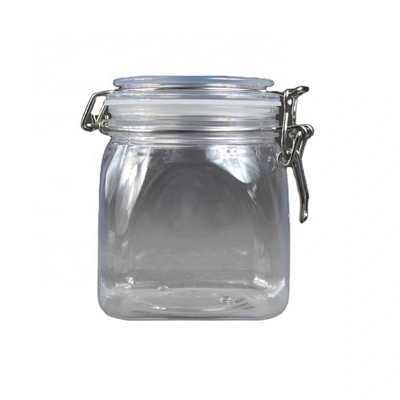 800ml 26-27oz  Can Food transparent dry food fruit PET plastic jar with  Plastic Lid