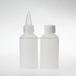 60ml Empty White Plastic PE Liquid Plastic Bottle with Screw Cap