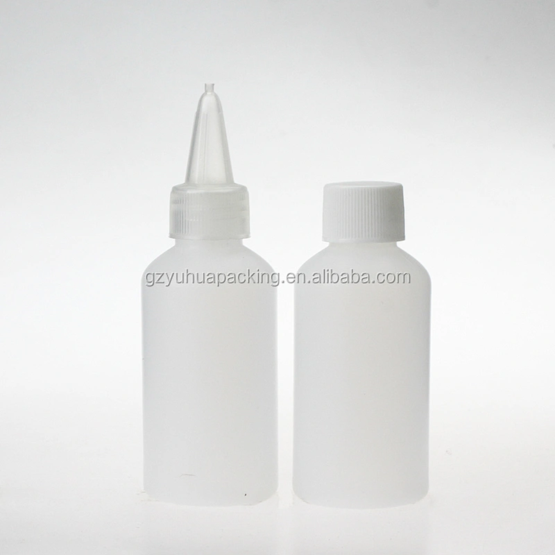 60ml Empty White Plastic PE Liquid Plastic Bottle with Screw Cap