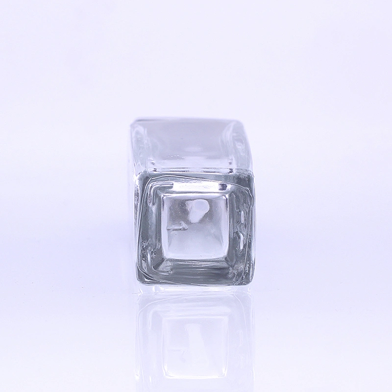 35ml clear special empty square bottle liquid makeup glass foundation bottle with pump cosmetics packaging