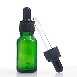 15ml Cosmetic Container green color Essential Oil Glass Dropper Bottle  Manufacturers hot sale